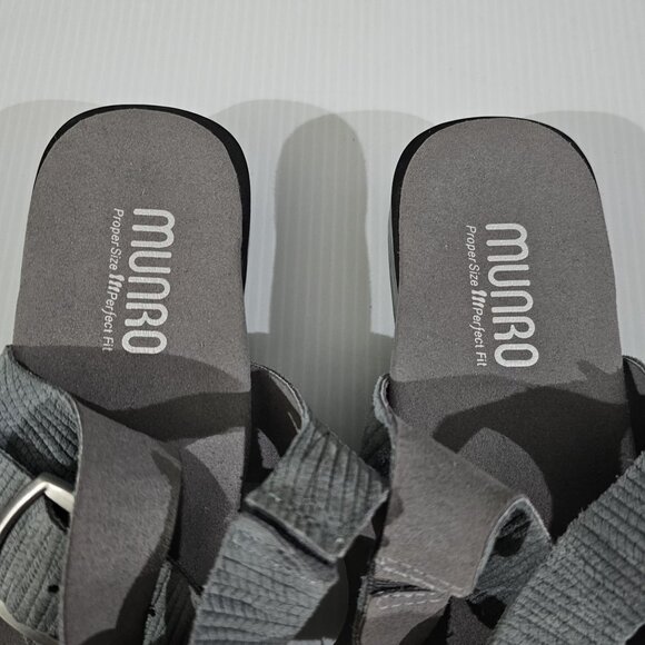 Munro Cleo Sandal Open Toe Gray Light Blue Leather Size 10 - Picture 7 of 13